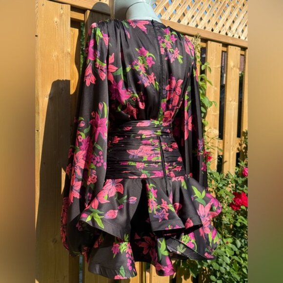 🆕 BRONX & BANCO 🧿 NWOT Bedouin Pink Lily Mini Dress, Tassel Tie, Sz XS US 2 - Picture 9 of 16